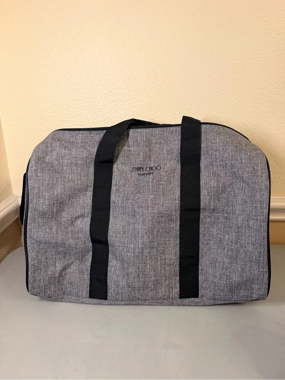 Jimmy Choo Gray Travel Tote and Toiletry Pouch